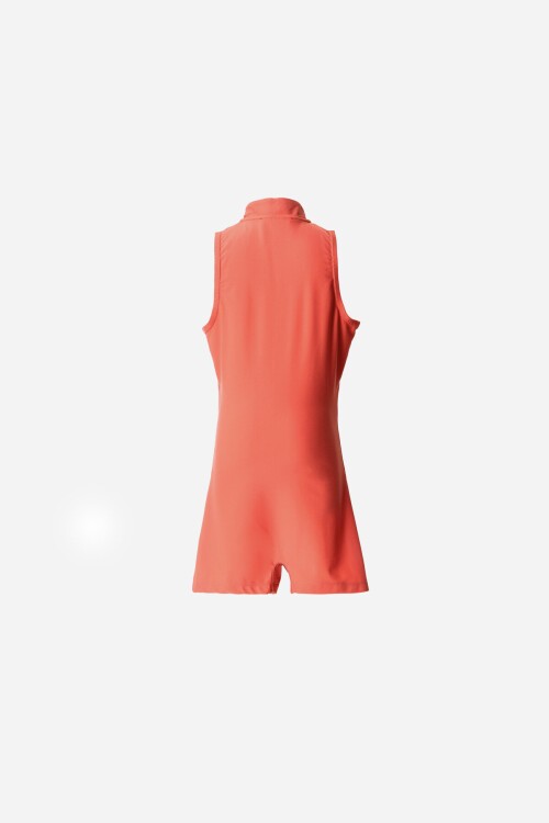 Fleck Likralı Paçalı Kolsuz Mayo