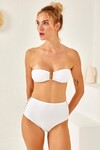 Aksesuarlı Soft Straplez Bikini Tek Üst 