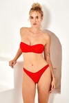 Dolgulu Straplez Bikini Tek Üst 