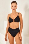 Halka Detaylı İnce Askılı Bikini Tek Üst 