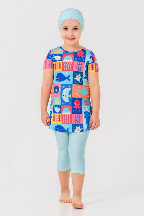 Lonas Kısa Kollu Taytlı Tesettür Mayo 1913