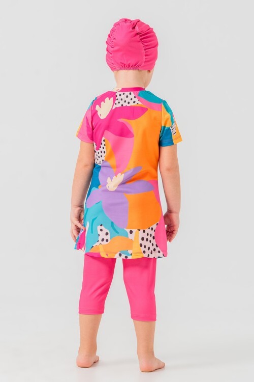 Sterli Kısa Kollu Taytlı Tesettür Mayo 1911