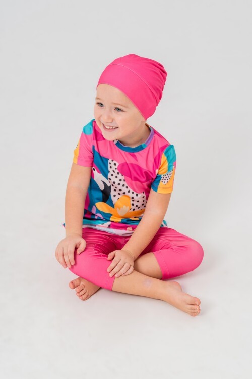 Sterli Kısa Kollu Taytlı Tesettür Mayo 1911