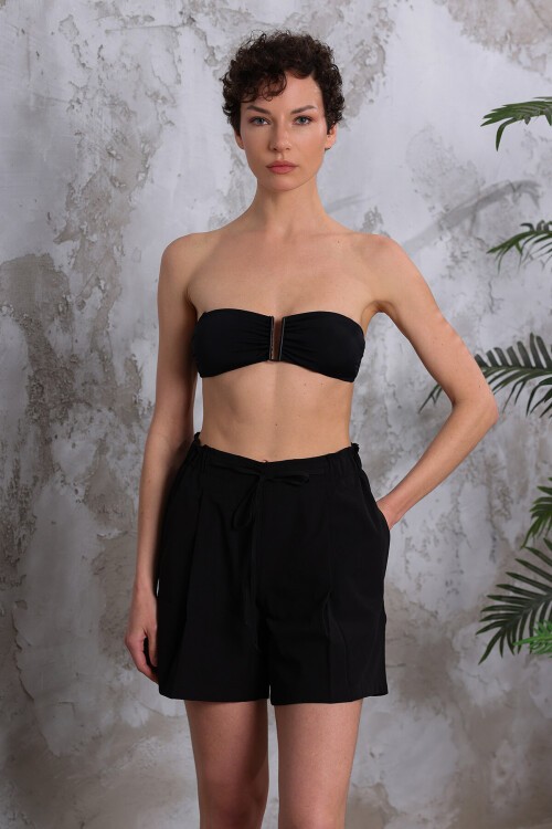 Cepli Kısa Dokuma Şort