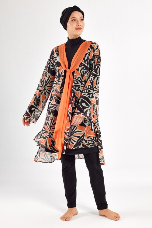 Evora Likralı Uzun Kollu Tesettür Mayo