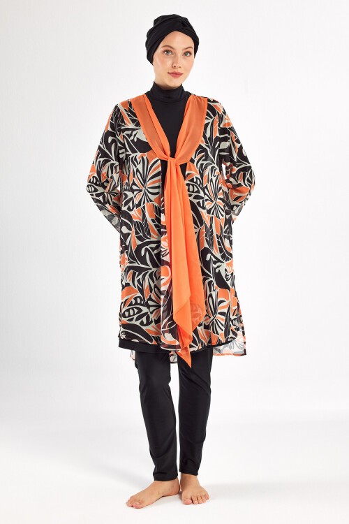 Evora Likralı Uzun Kollu Tesettür Mayo