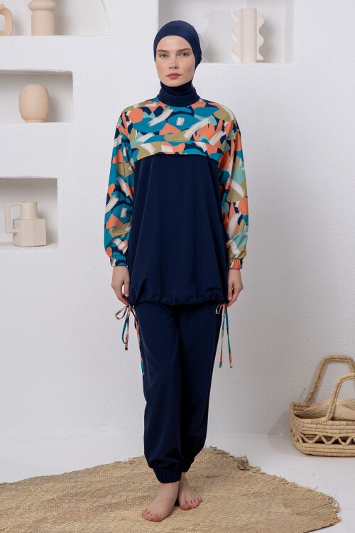 Harper Likralı Uzun Kollu Tesettür Mayo