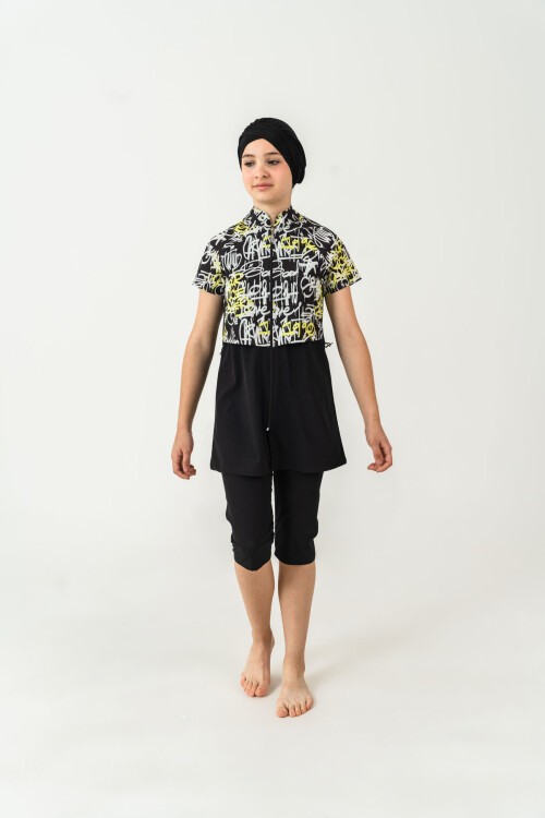 Janıce Jileli Kısa Kollu Tesettür Mayo