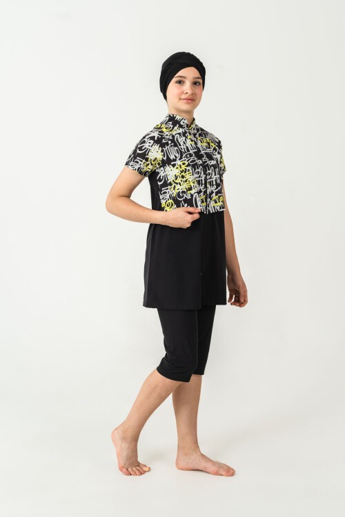 Janıce Jileli Kısa Kollu Tesettür Mayo