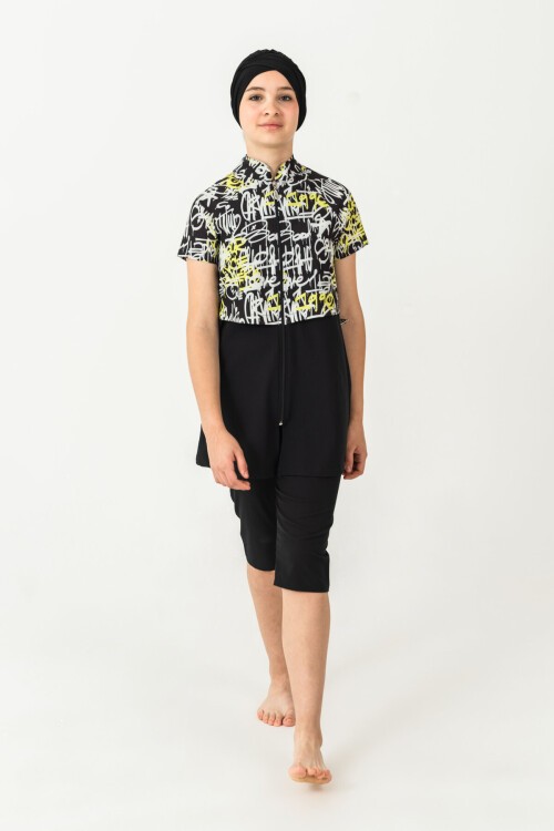 Janıce Jileli Kısa Kollu Tesettür Mayo