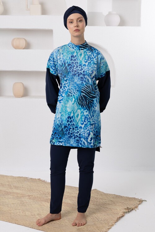 Jınat Likralı Likralı Uzun Kollu Tesettür Mayo