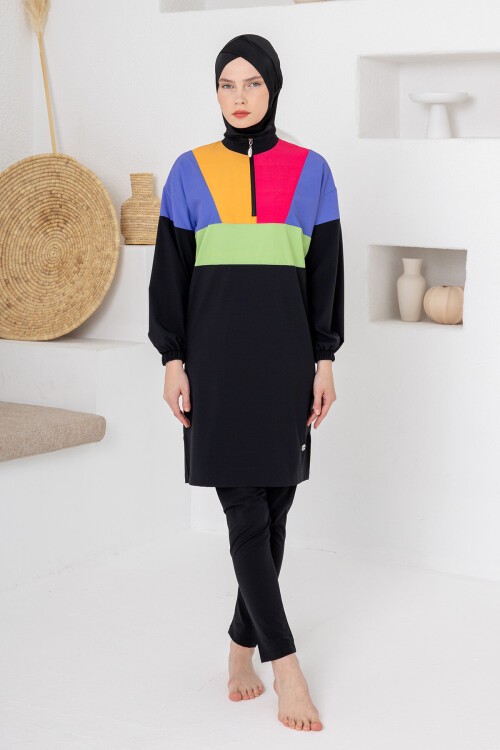 Kamıla Comfy Likralı Uzun Kollu Tesettür Mayo