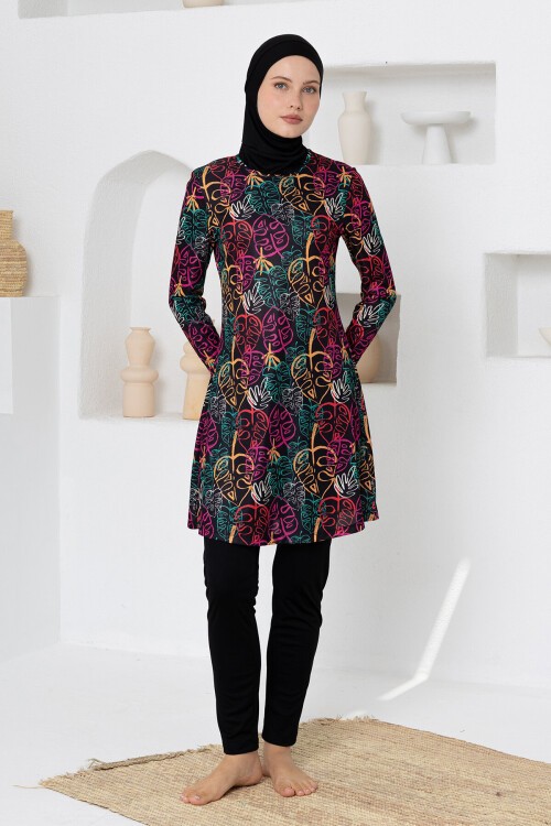 Kelcey Likralı Uzun Kollu Tesettür Mayo