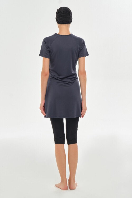 Lalo Likralı Kısa Kollu Tesettür Mayo