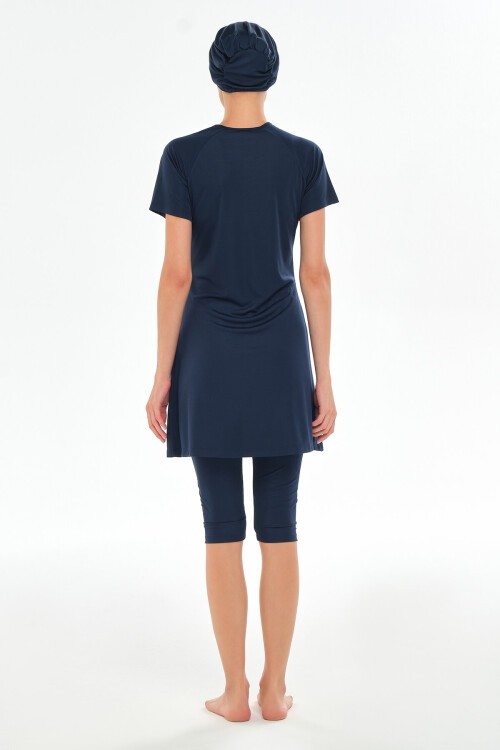 Lalo Likralı Kısa Kollu Tesettür Mayo