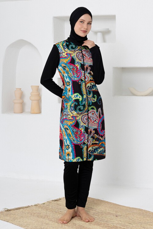 Mafen Jileli Uzun Kollu Tesettür Mayo