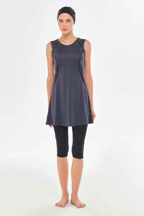 Maly Likralı Kolsuz Tesettür Mayo