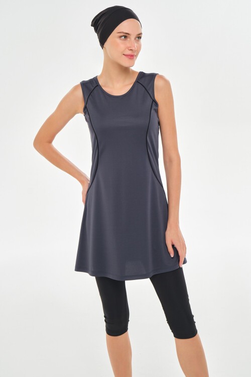 Maly Likralı Kolsuz Tesettür Mayo