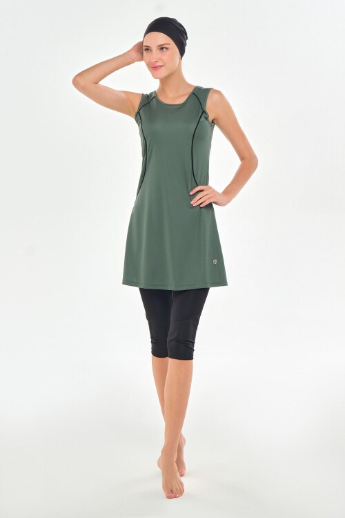 Maly Likralı Kolsuz Tesettür Mayo