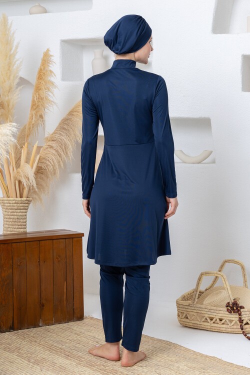 Maysız Likralı Uzun Kollu Tesettür Mayo