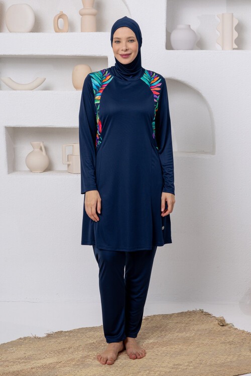 Mındy Likralı Uzun Kollu Battal Tesettür Mayo