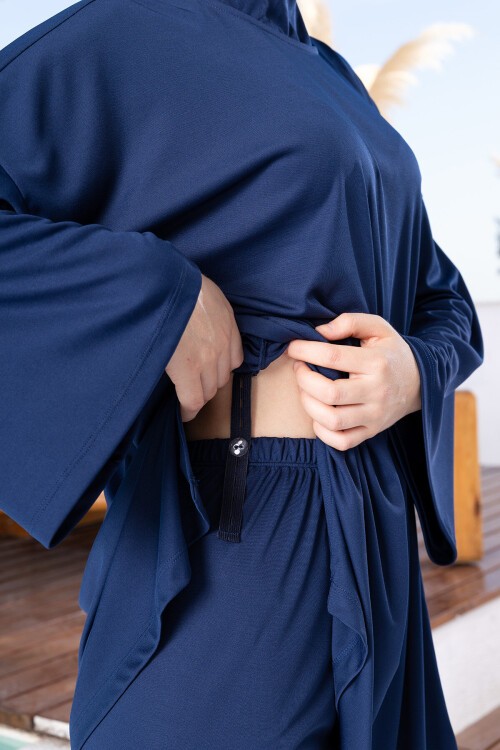 Nayye Likralı Uzun Kollu Tesettür Mayo