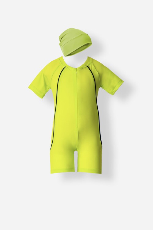 Radha Likralı Paçalı Kısa Kollu Mayo