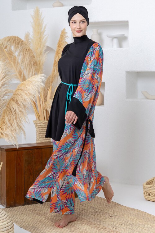 Sermey Likralı Uzun Kollu Tesettür Takım