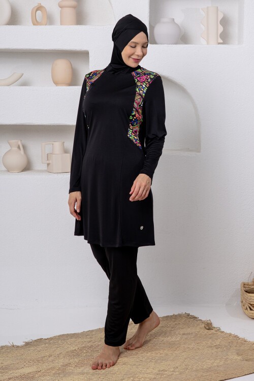 Wren Likralı Uzun Kollu Battal Tesettür Mayo