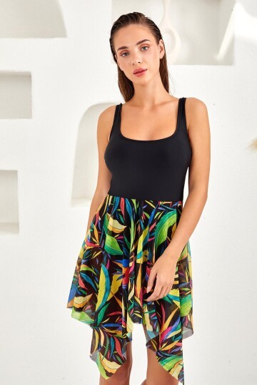 Tül Detaylı Elbise Mayo