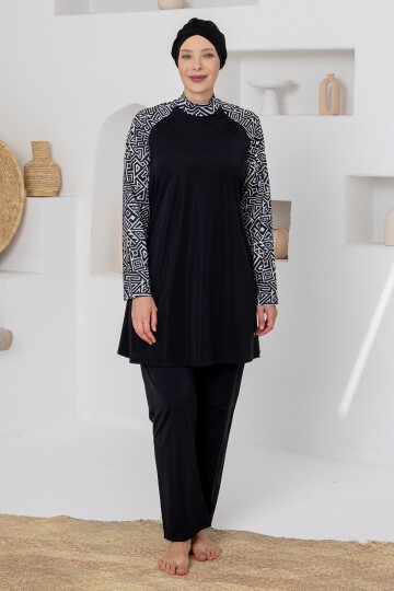 Bedney Battal Uzun Kollu Tesettür Mayo