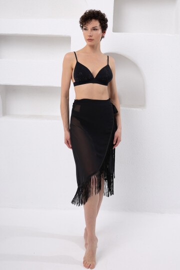 Belden Bağlamalı Püsküllü Etek Pareo