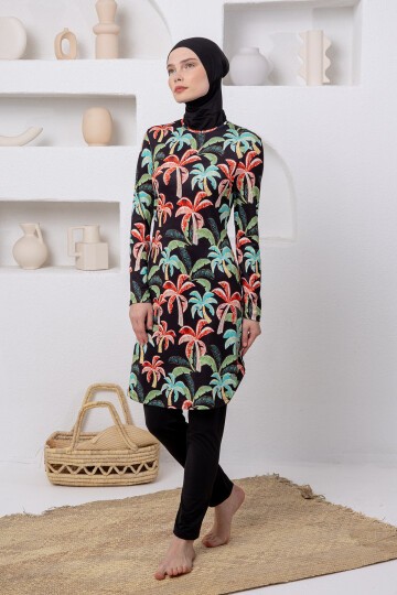 Bellamy Likralı Uzun Kollu Tesettür Mayo