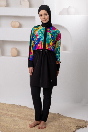 Blanche Likralı Uzun Kollu Tesettür Mayo