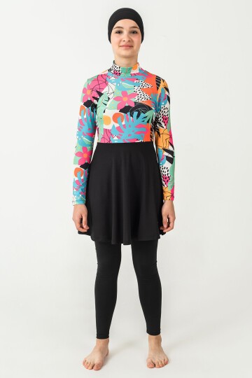 Cındy Likralı Uzun Kollu Tesettür Mayo