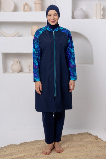 Clark Paraşüt Uzun Kollu Battal Tesettür Mayo