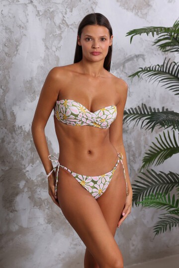 Dolgulu Straplez Bikini Tek Üst