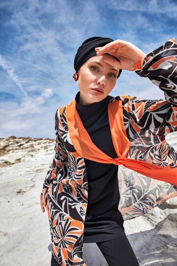 Evora Likralı Uzun Kollu Tesettür Mayo