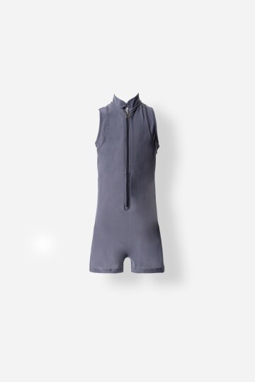 Fleck Likralı Paçalı Kolsuz Mayo