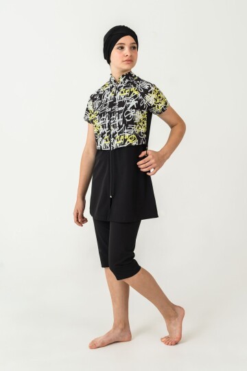 Janıce Jileli Kısa Kollu Tesettür Mayo