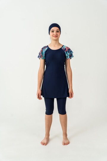 Jonty Likralı Kısa Kollu Tesettür Mayo