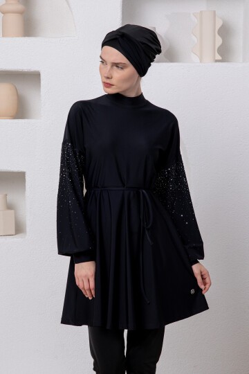 Kanady Likralı Uzun Kollu Tesettür Mayo