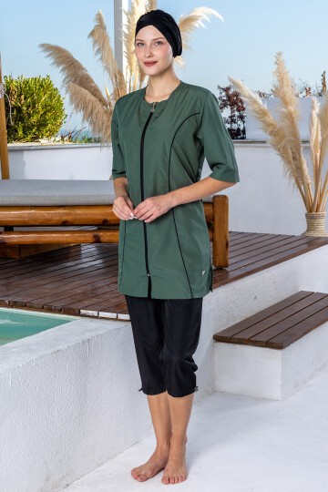 Leda Paraşüt Yarım  Kollu Tesettür Mayo