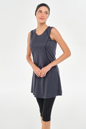 Maly Likralı Kolsuz Tesettür Mayo