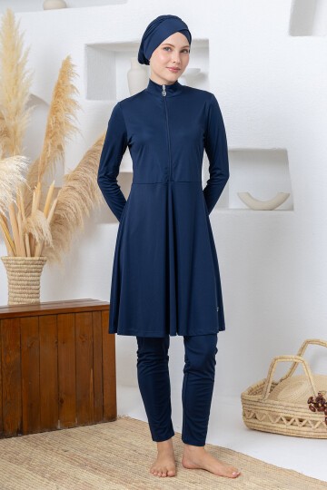 Maysız Likralı Uzun Kollu Tesettür Mayo