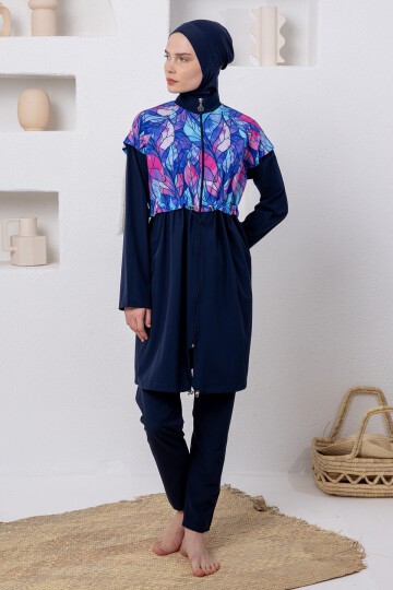 Nely Likralı Uzun Kollu Tesettür Mayo