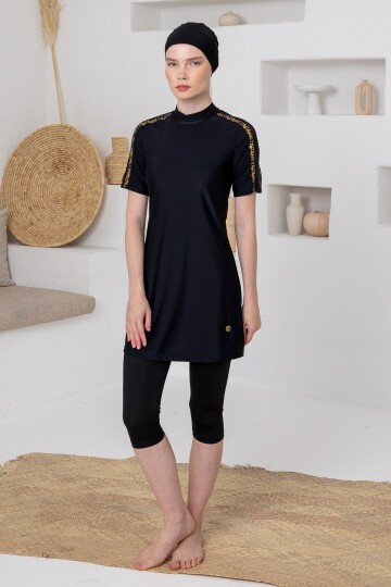 Noe Likralı Yarım Kollu Tesettür Mayo