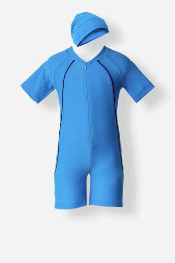 Radha Likralı Paçalı Kısa Kollu Mayo