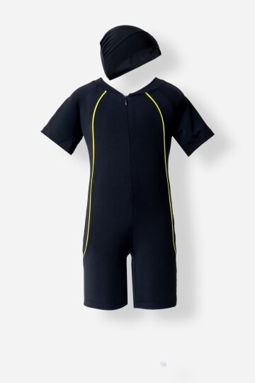 Radha Likralı Paçalı Kısa Kollu Mayo