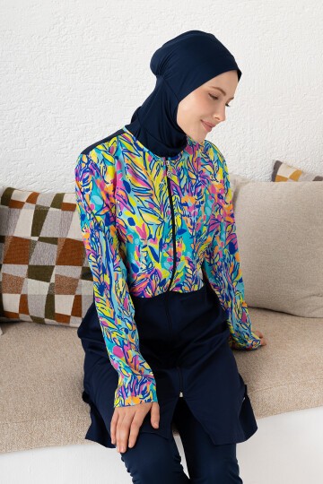 Rowan Paraşüt Likra Uzun Kollu Tesettür Mayo